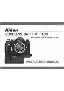 Nikon F 36 manual. Camera Instructions.